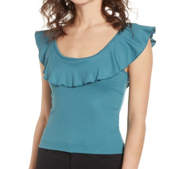 bp Tops - NWOT “BP.” Ruffled Rib Knit Off the Shoulder Top